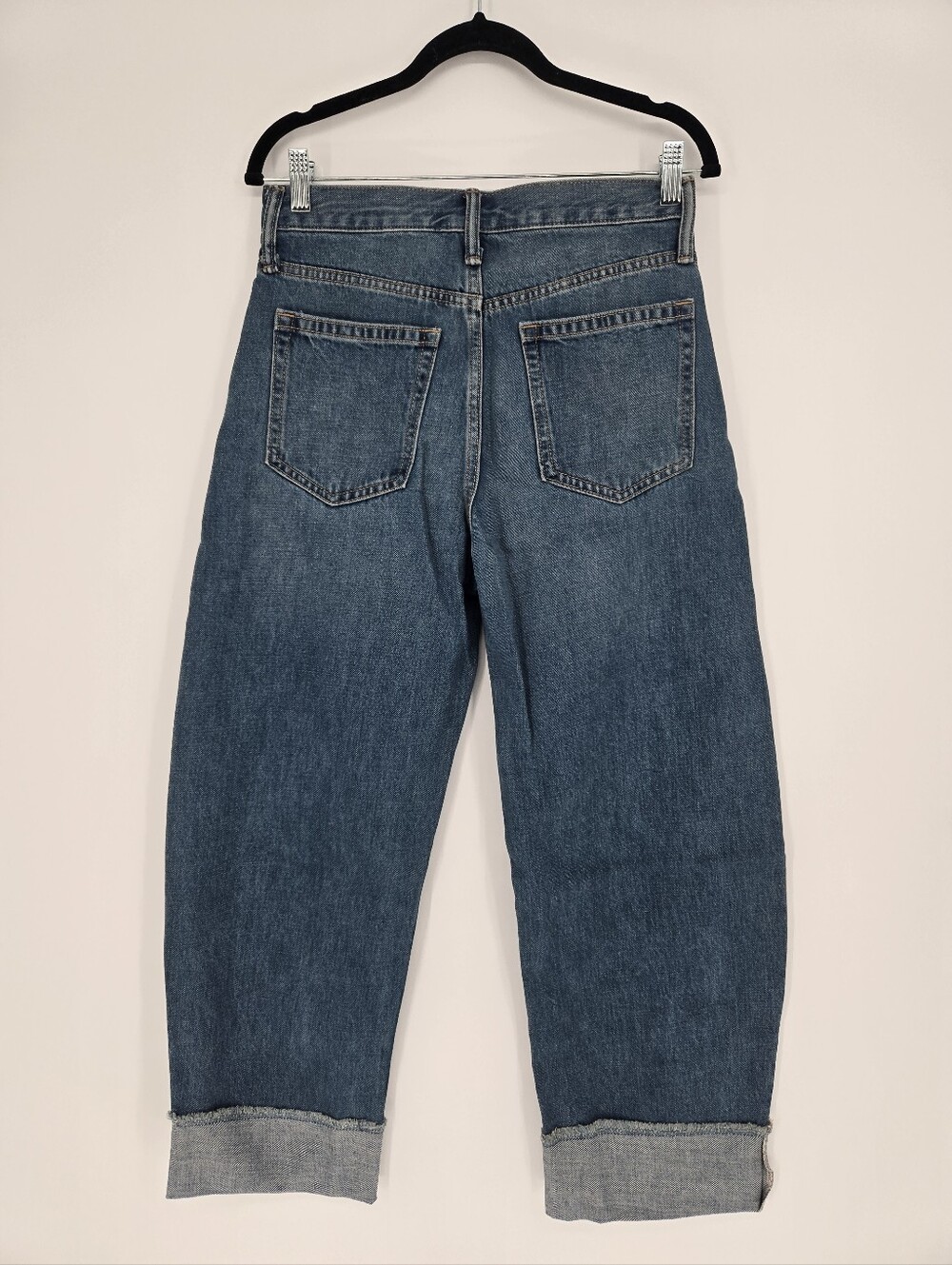 NWT Gap High Rise Cuffed Barrel Jeans Medium Wash - Picture 9 of 12
